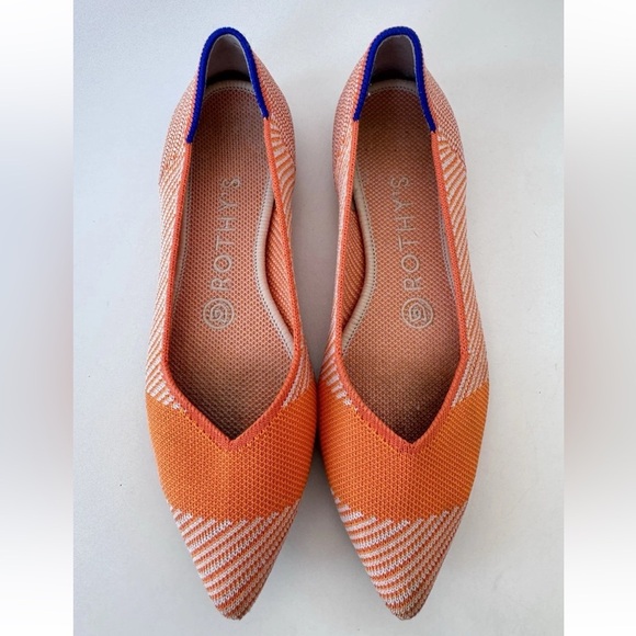Rothy’s The Point Flat Orange Sherbet Shoes Women’s Size 6.5 - Picture 4 of 9